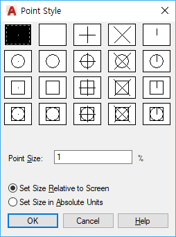 AutoCAD Point Style dialog
